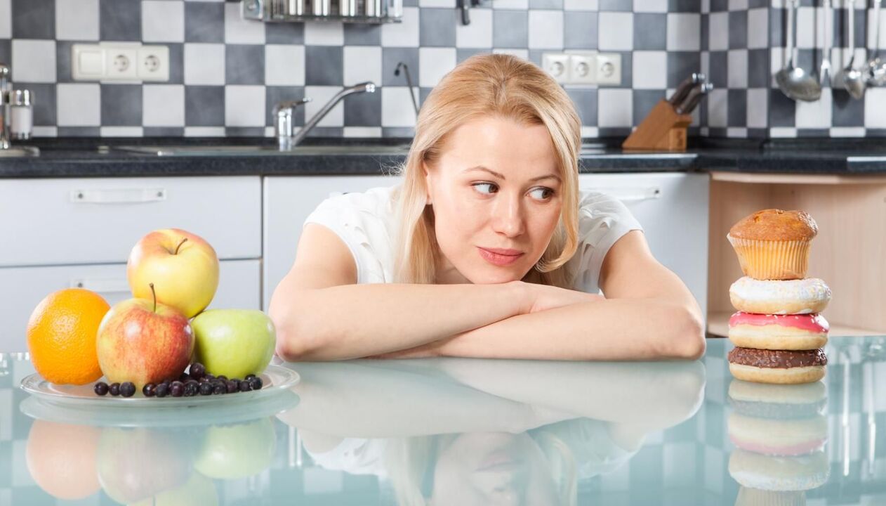 ungesunde und gesunde Lebensmittel