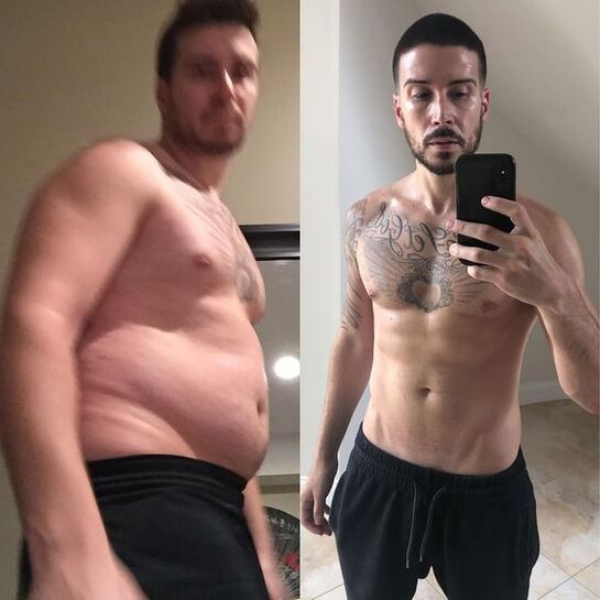 vor und nach der Behandlung mit Keto Matcha